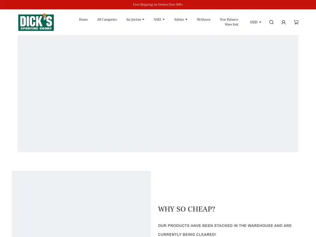 Screenshot of Dicksportstore.shop taken on Friday the 15th of March 2024