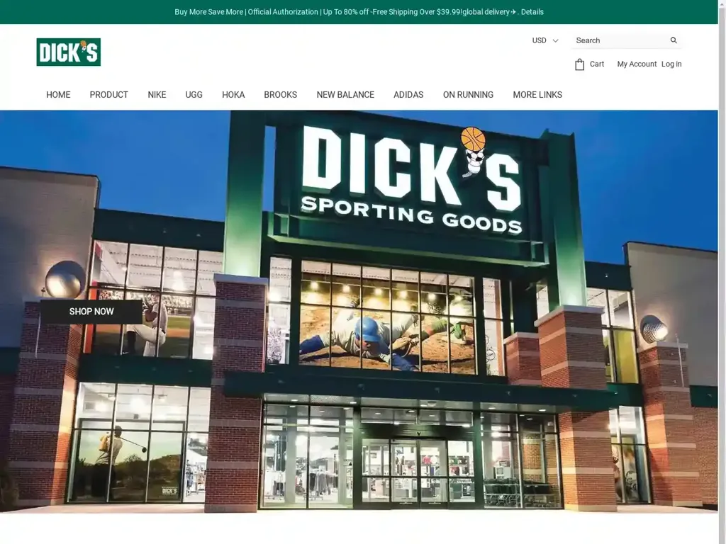 Screenshot of Dickssportinggooddf.shop taken on Saturday the 21st of December 2024