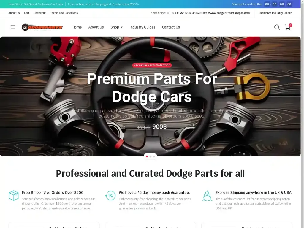 Screenshot of Dodgesrtpartsdepot.com taken on Wednesday the 28th of August 2024