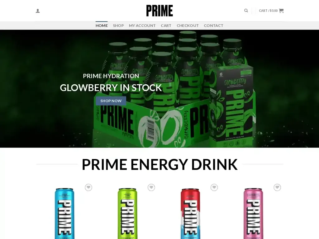 Screenshot of Drinkprimestore.com taken on Thursday the 4th of January 2024