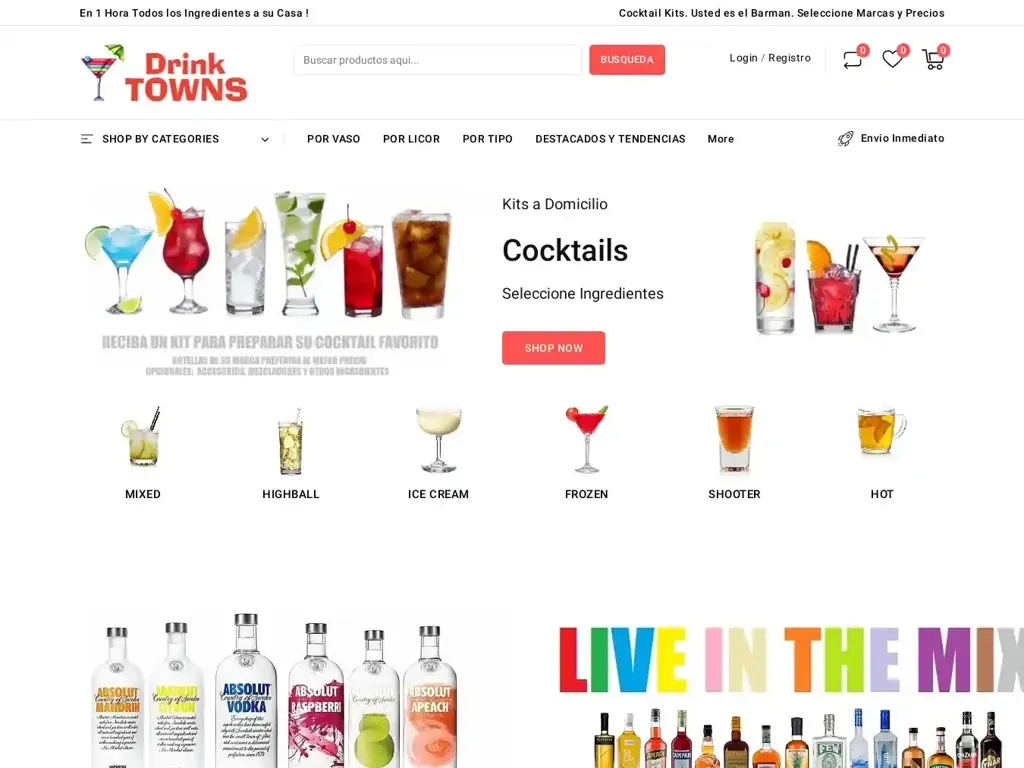 Screenshot of Drinktowns.com taken on Thursday the 4th of January 2024