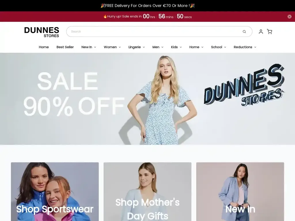 Screenshot of Dunnesstoresale.com taken on Sunday the 28th of April 2024