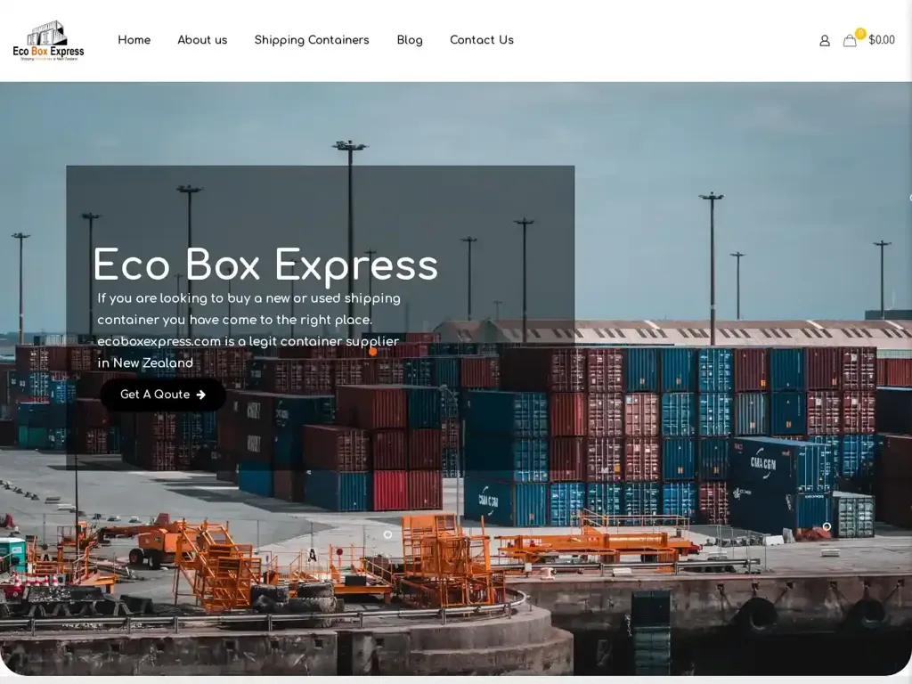 Screenshot of Ecoboxexpress.com taken on Wednesday the 7th of August 2024