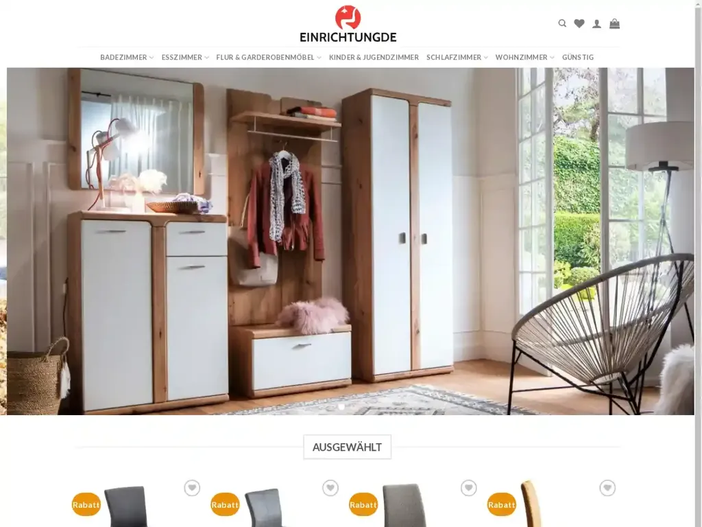 Screenshot of Einrichtungde.com taken on Wednesday the 26th of June 2024