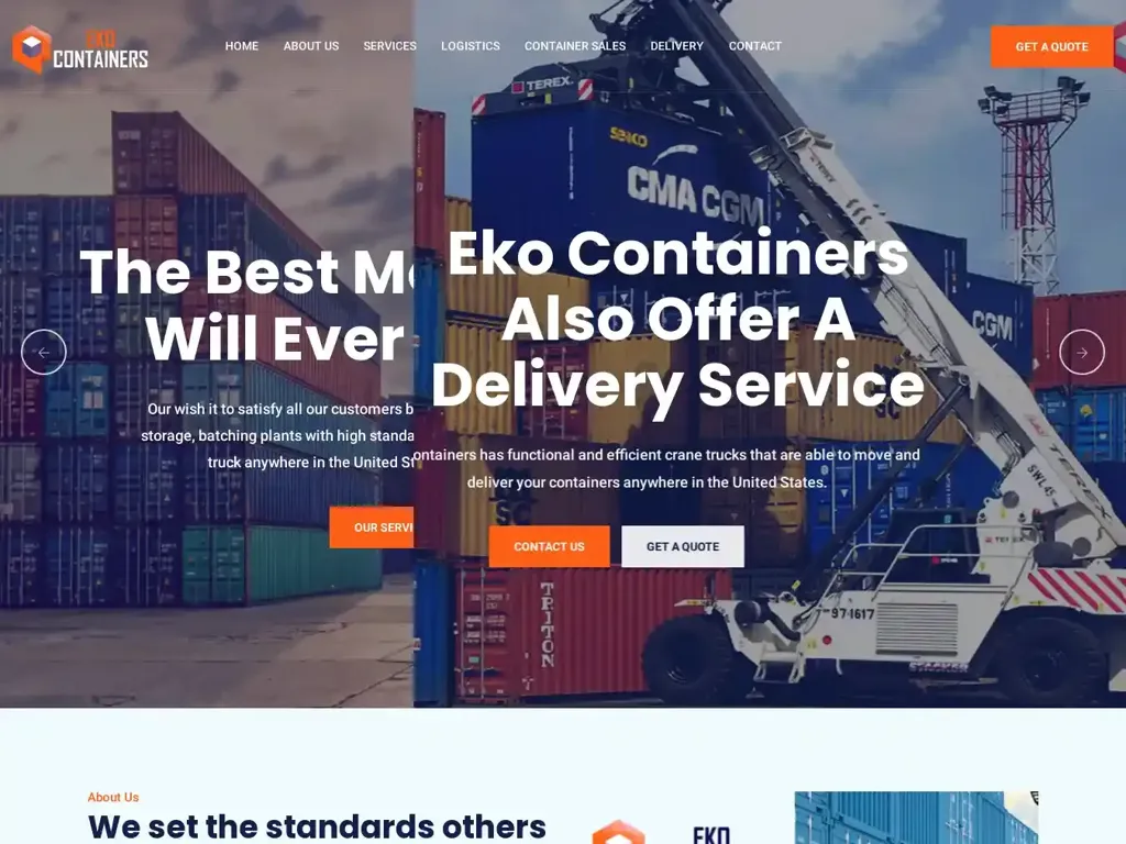 Screenshot of Eko-containers.com taken on Wednesday the 3rd of January 2024