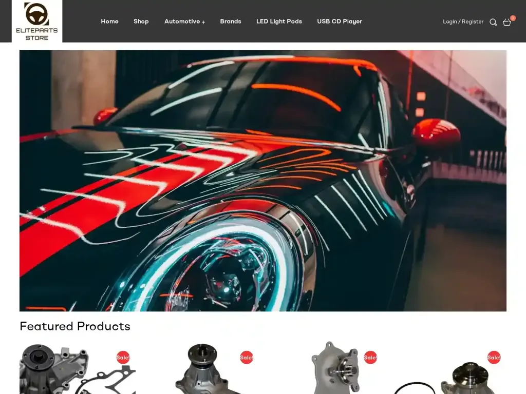 Screenshot of Elitepartsstore.com taken on Monday the 28th of October 2024