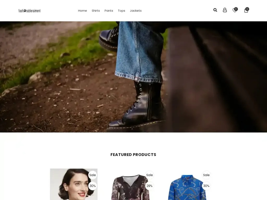 Screenshot of Fashionableraiment.com taken on Wednesday the 10th of January 2024