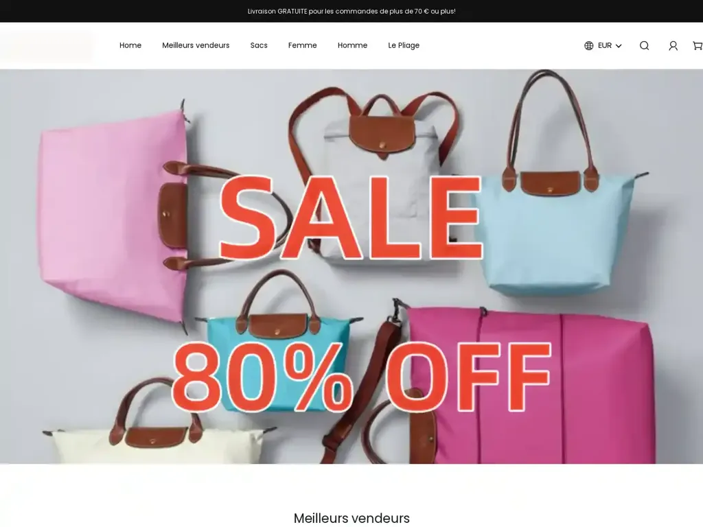 Screenshot of Fashionbagssale.shop taken on Friday the 8th of March 2024