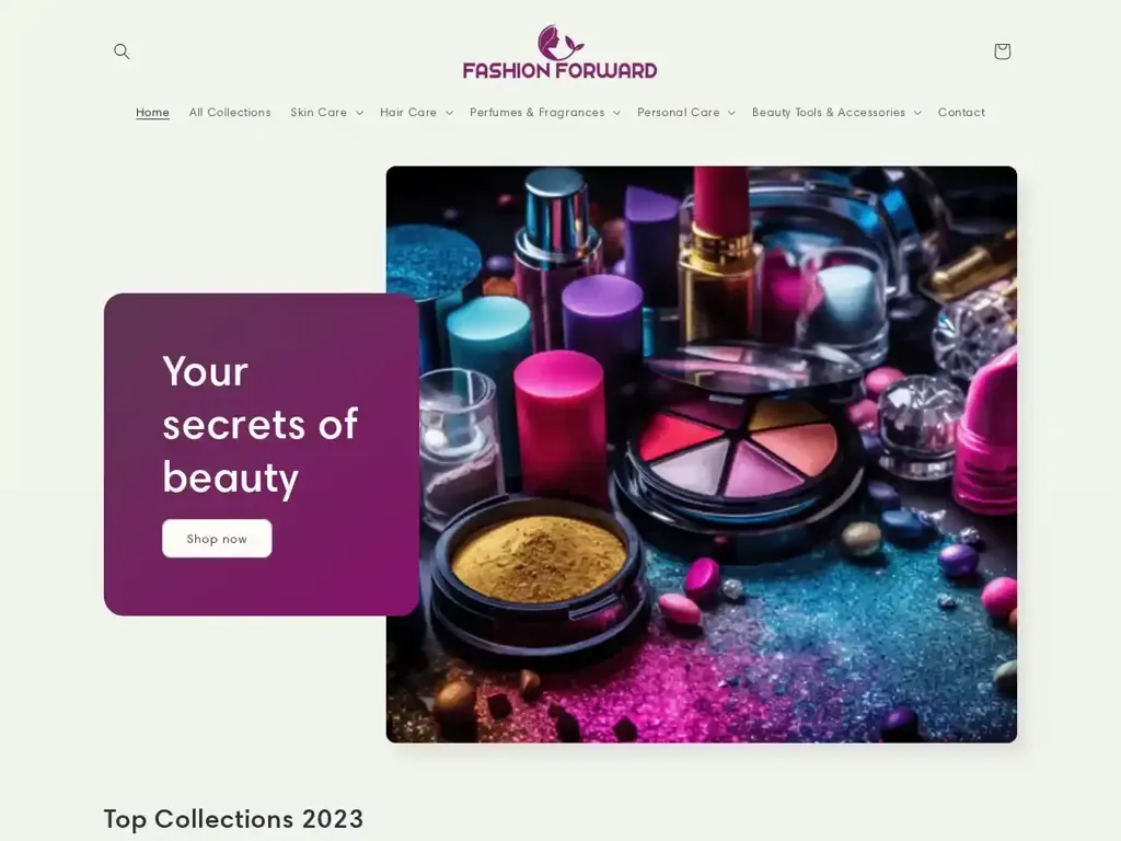 Screenshot of Fashionforward.beauty taken on Saturday the 13th of January 2024