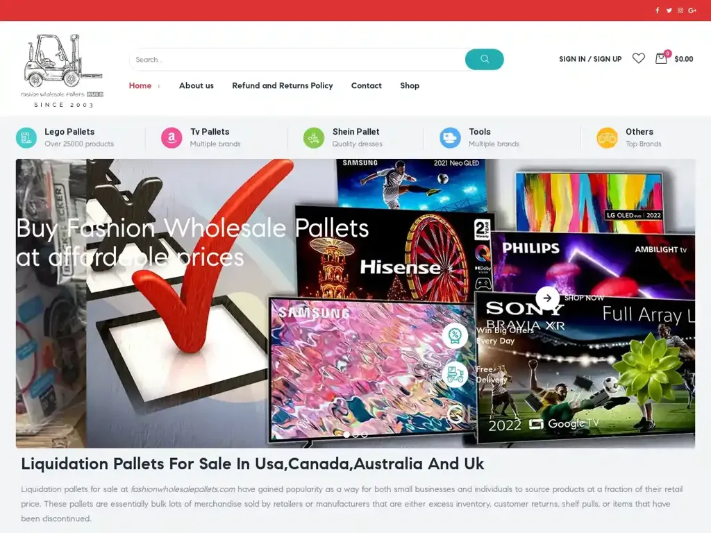 Screenshot of Fashionwholesalepallet.com taken on Tuesday the 10th of December 2024