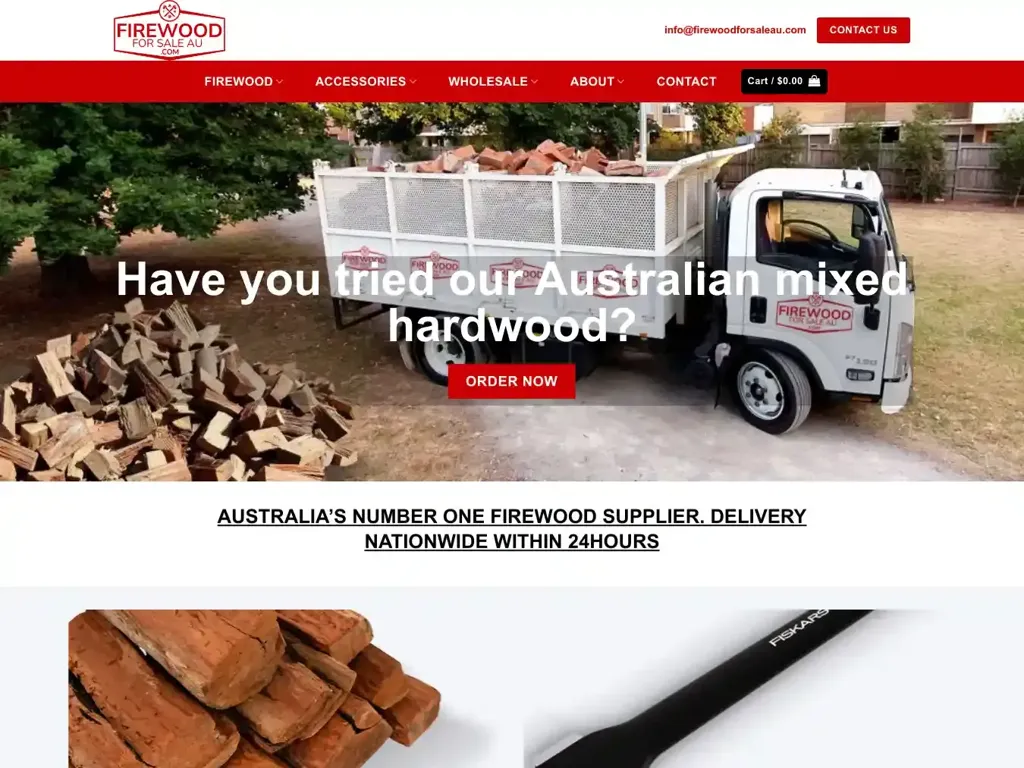 Screenshot of Firewoodforsaleau.com taken on Friday the 16th of May 2025