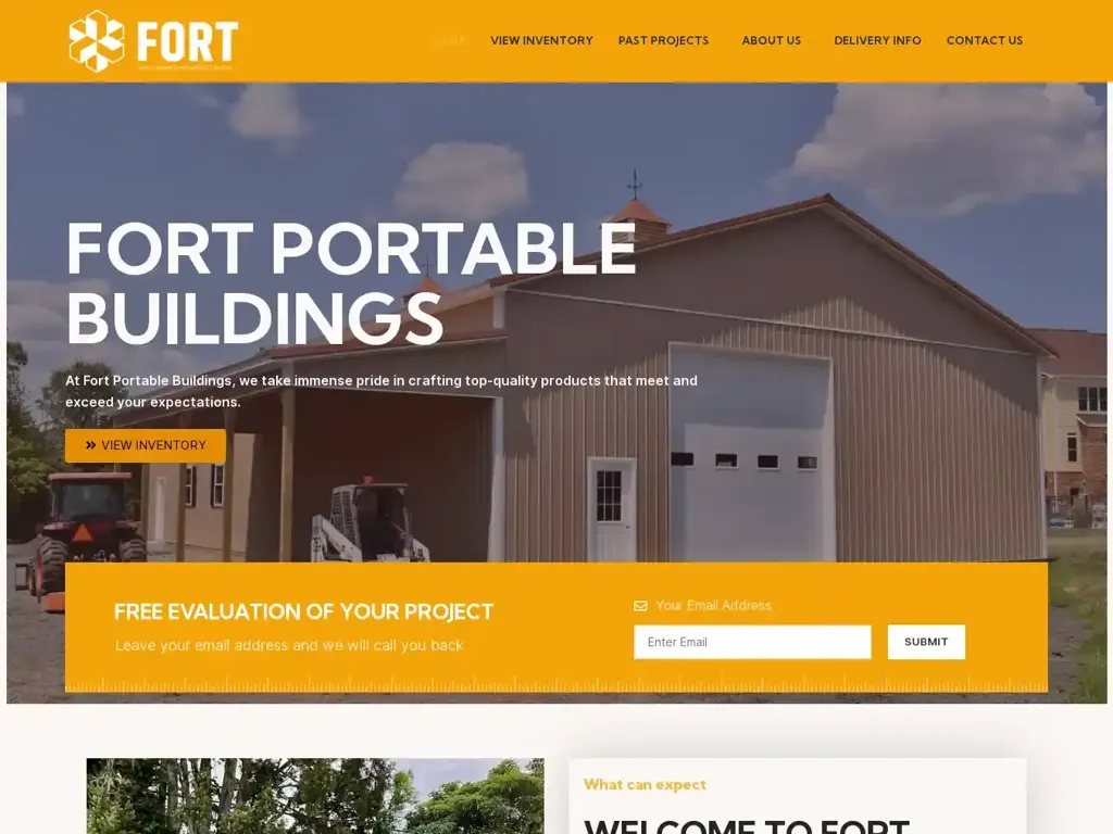 Screenshot of Fortportablebuildings.com taken on Wednesday the 24th of July 2024