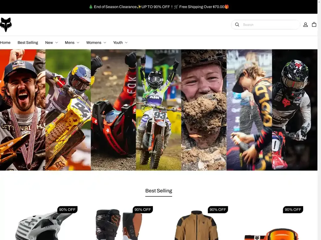 Screenshot of Foxracingus.shop taken on Monday the 30th of December 2024