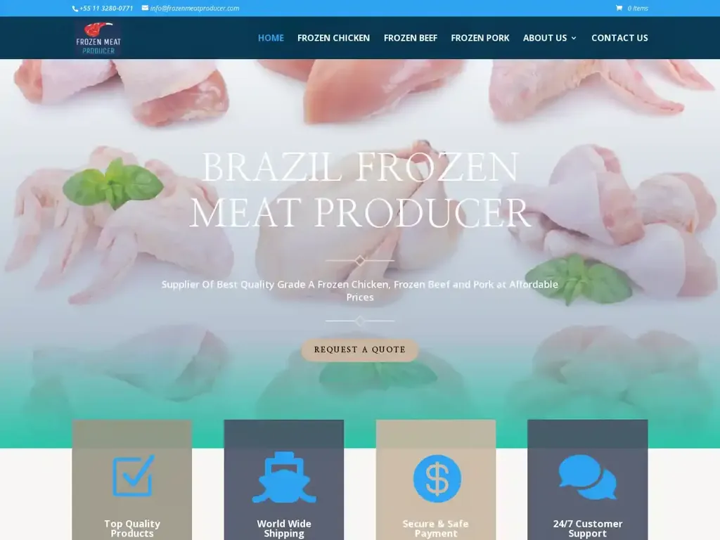 Screenshot of Frozenmeatproducer.com taken on Thursday the 29th of February 2024