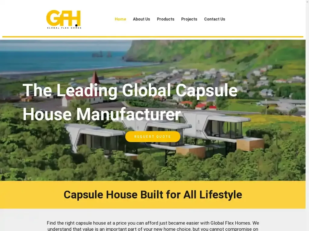 Screenshot of Globalflexhomes.com taken on Monday the 9th of December 2024