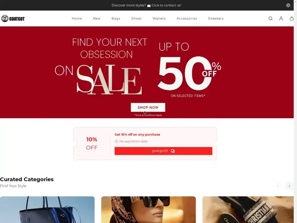 Screenshot of Goatgot.shop taken on Sunday the 4th of May 2025
