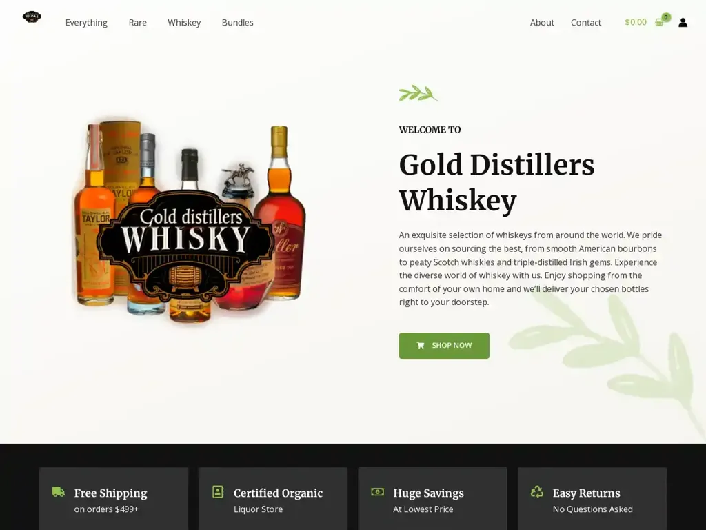 Screenshot of Golddistillerswhiskey.com taken on Tuesday the 23rd of January 2024
