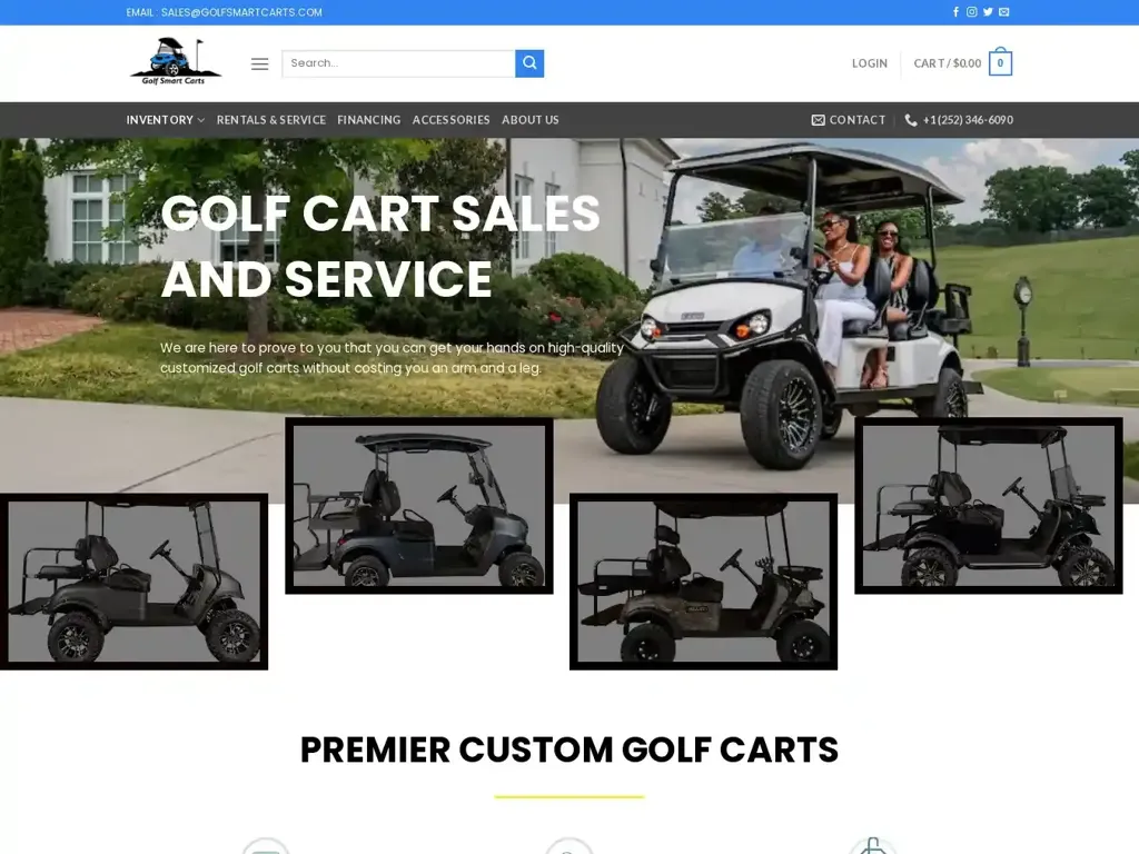 Screenshot of Golfsmartcarts.com taken on Monday the 21st of October 2024