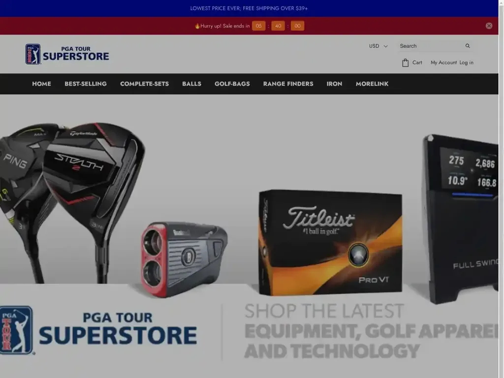 Screenshot of Golfsupershop.shop taken on Tuesday the 7th of May 2024