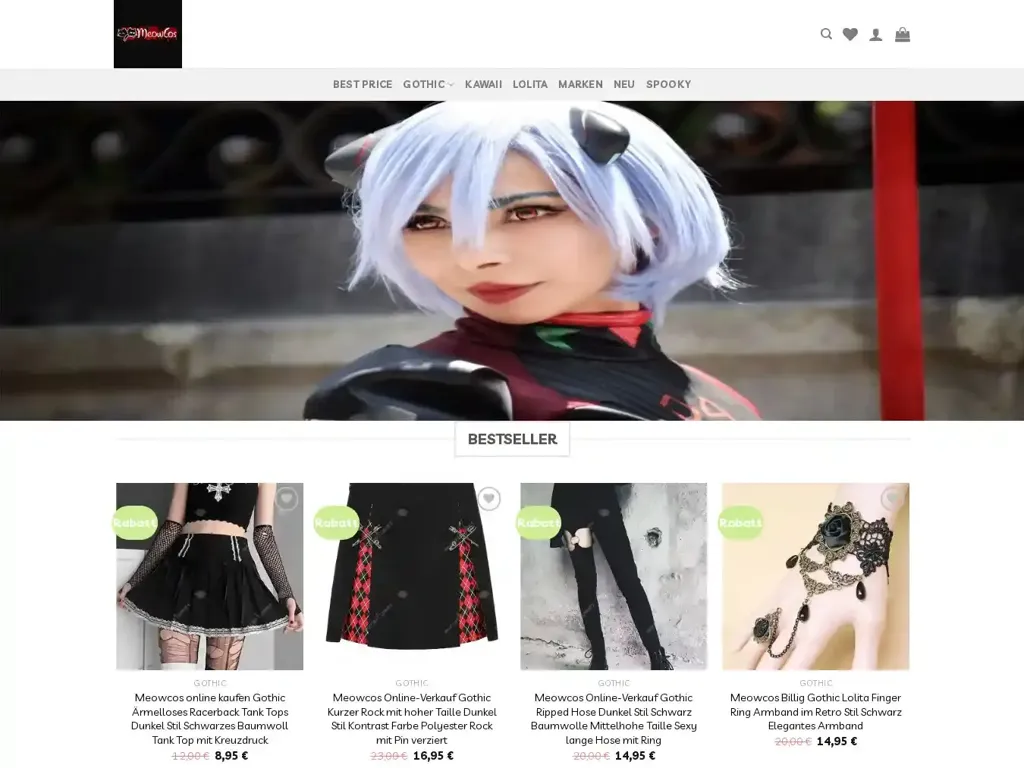 Screenshot of Gothicrabatt.com taken on Wednesday the 10th of January 2024