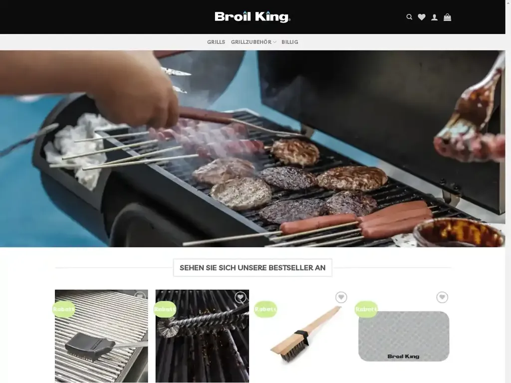 Screenshot of Grillbroilking.com taken on Wednesday the 26th of June 2024