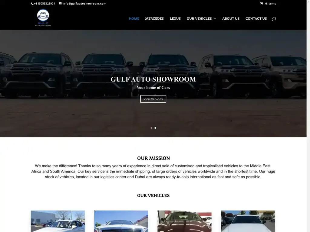 Screenshot of Gulfautoshowroom.com taken on Saturday the 10th of August 2024