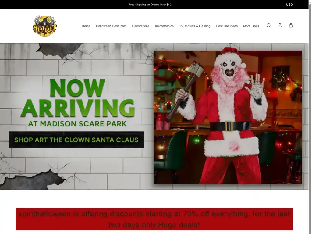 Screenshot of Halloween-sale-us.top taken on Thursday the 4th of September 2025
