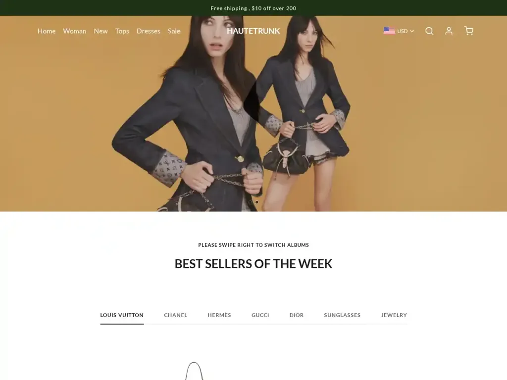Screenshot of Hautetrunk.com taken on Thursday the 19th of June 2025