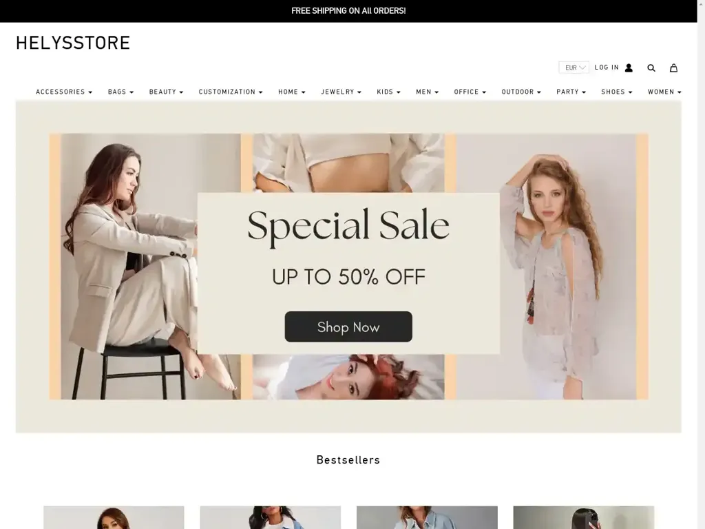 Screenshot of Helysstore.shop taken on Tuesday the 14th of January 2025