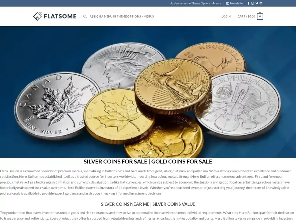 Screenshot of Hero-bullion.com taken on Thursday the 4th of January 2024