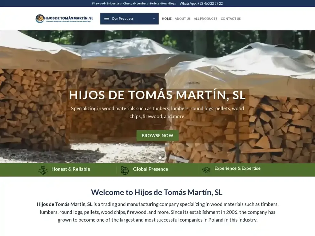 Screenshot of Hijosdetomasmartinsl.com taken on Monday the 12th of February 2024
