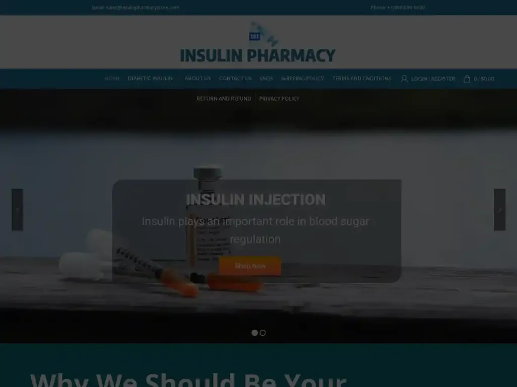 Screenshot of Insulinpharmacystore.com taken on Thursday the 4th of January 2024