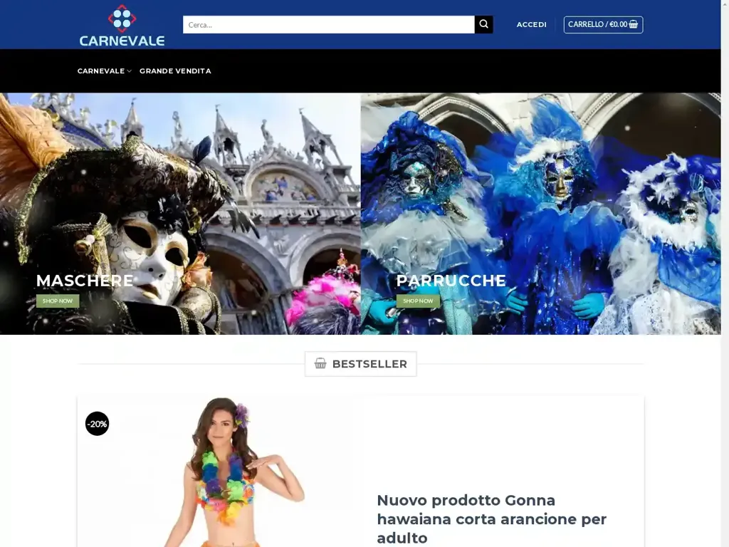 Screenshot of Itcarnevale.com taken on Wednesday the 26th of June 2024