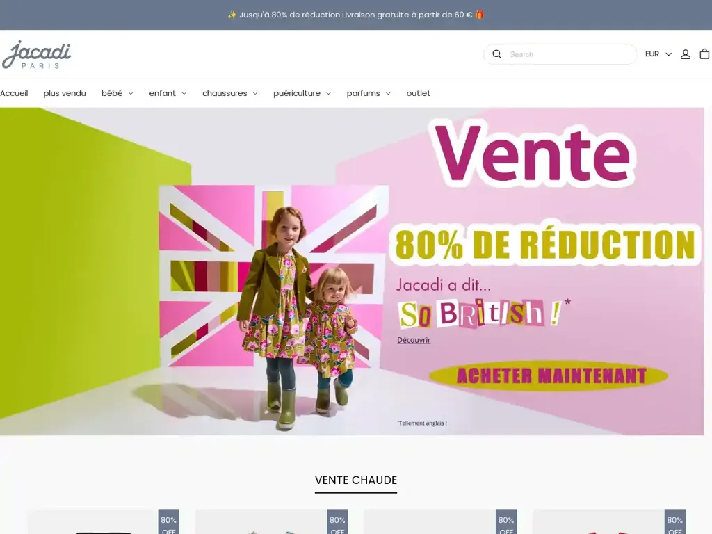 Screenshot of Jacaadifr.shop taken on Sunday the 20th of October 2024