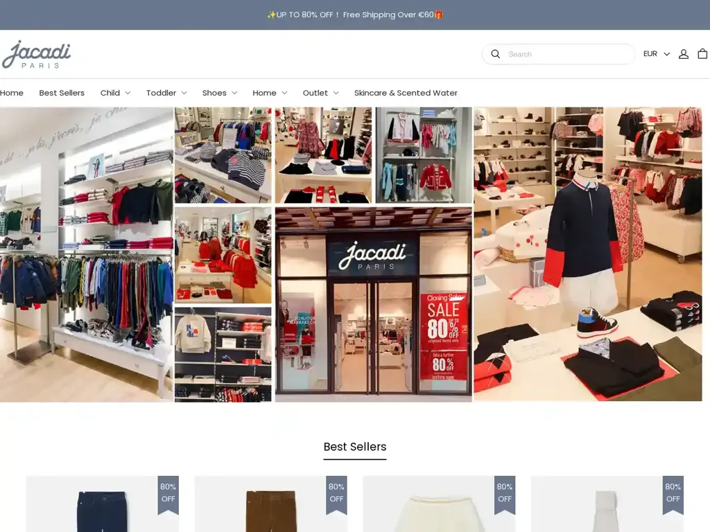 Screenshot of Jacadioutletfr.shop taken on Sunday the 20th of October 2024