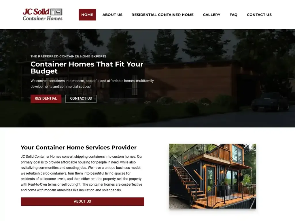 Screenshot of Jcsolidcontainerhomes.com taken on Wednesday the 6th of November 2024