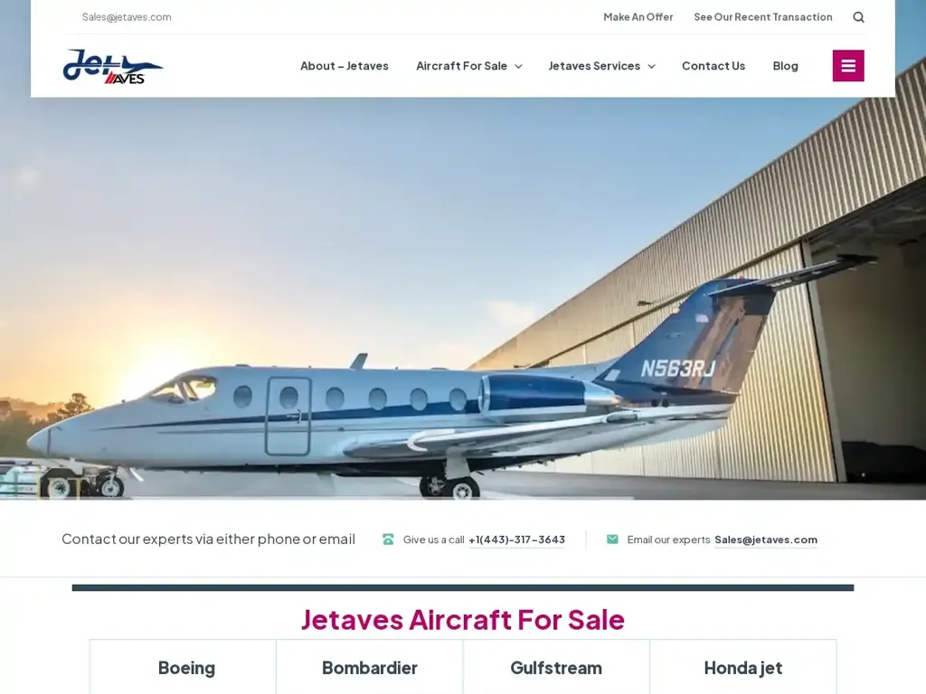 Screenshot of Jetaves.com taken on Saturday the 14th of September 2024