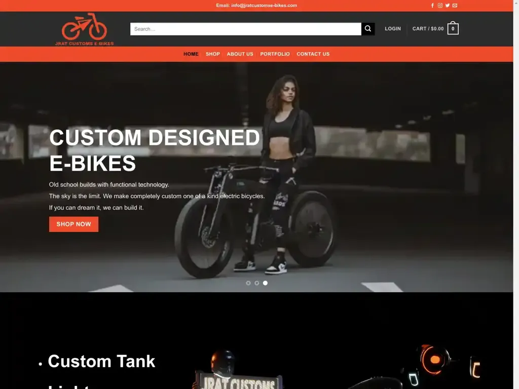 Screenshot of Jratcustomse-bikes.com taken on Sunday the 7th of July 2024