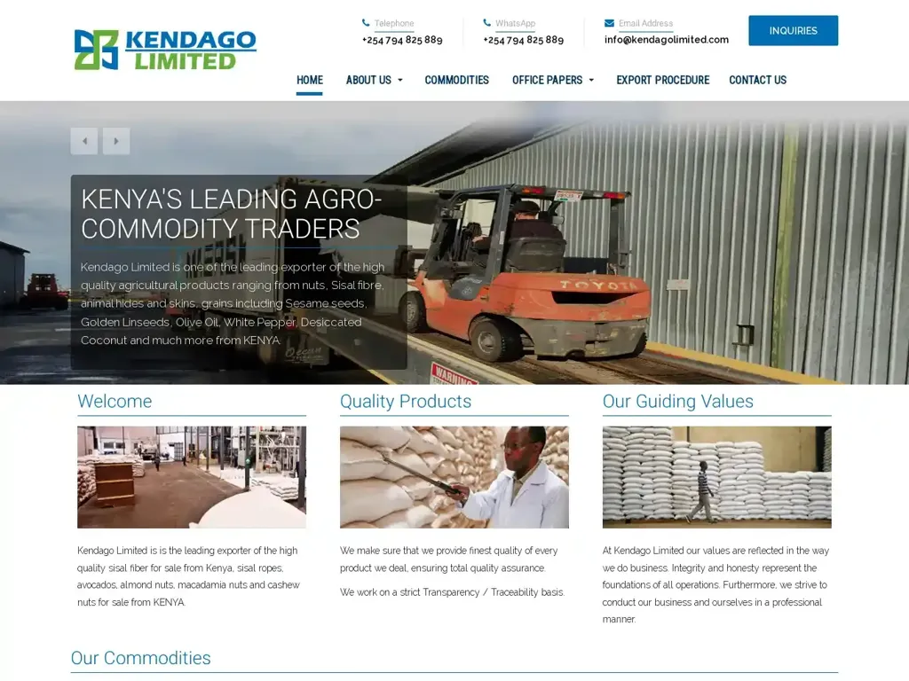 Screenshot of Kendagolimited.com taken on Thursday the 4th of January 2024