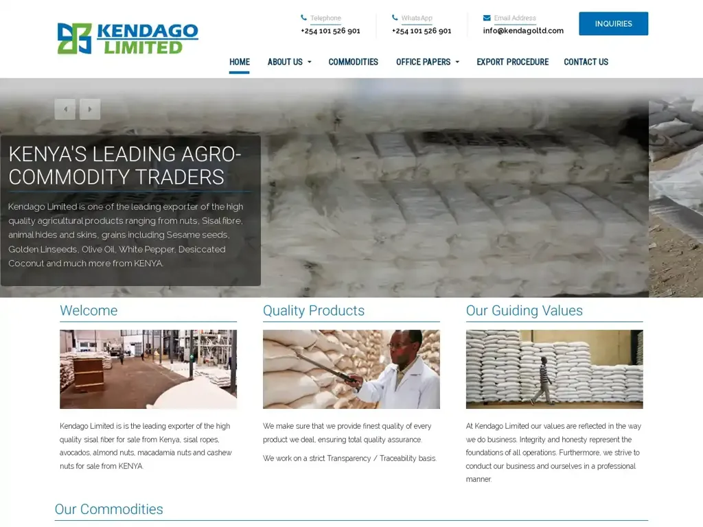 Screenshot of Kendagoltd.com taken on Thursday the 4th of January 2024
