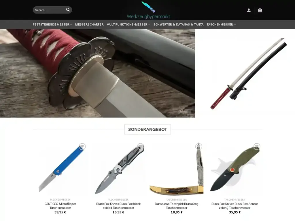 Screenshot of Knifeangebote.com taken on Saturday the 27th of April 2024