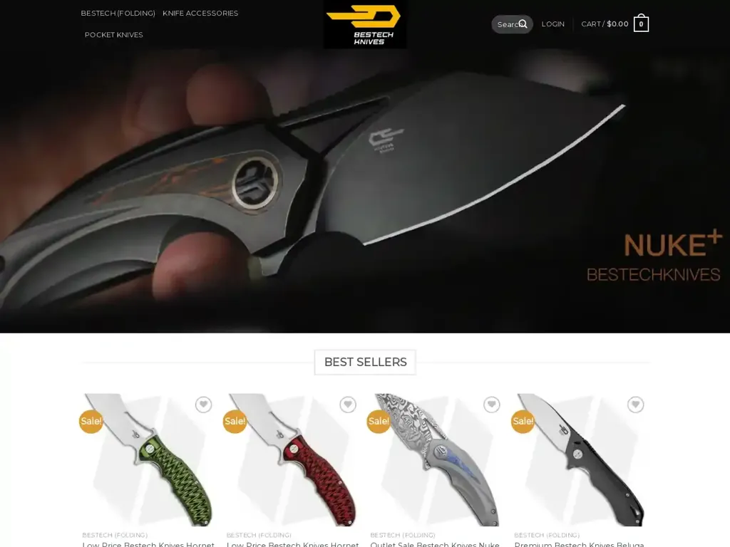 Screenshot of Knifebestech.com taken on Tuesday the 9th of January 2024