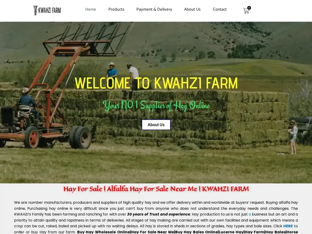 Screenshot of Kwahzifarm.com taken on Saturday the 23rd of March 2024