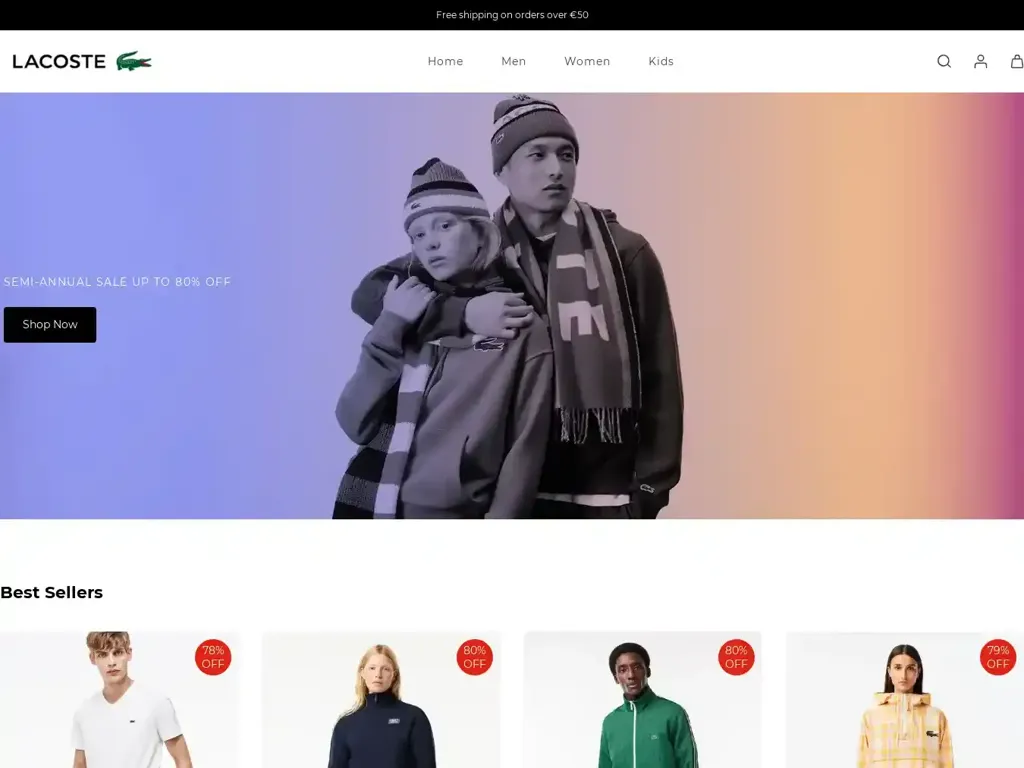 Screenshot of Lacostevipstore.shop taken on Tuesday the 23rd of January 2024