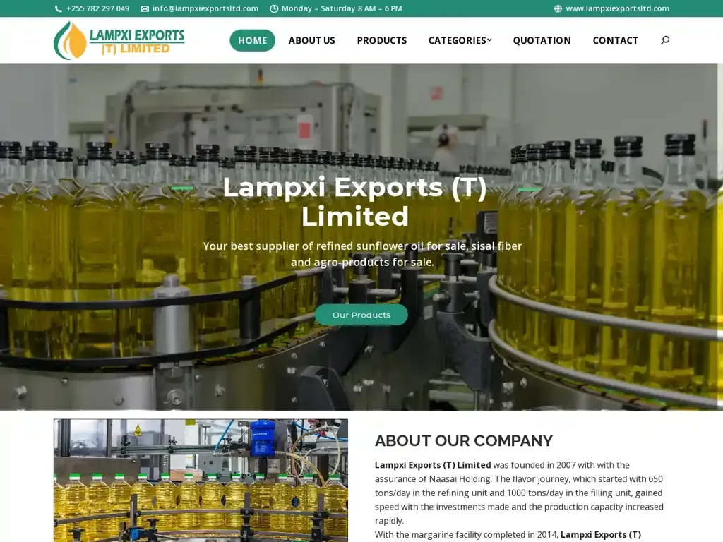 Screenshot of Lampxiexportsltd.com taken on Thursday the 4th of January 2024