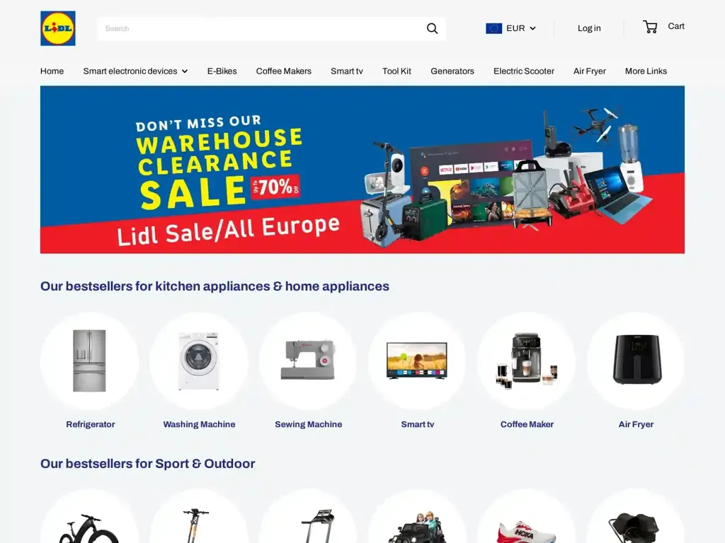 Screenshot of Lidleuzshop.com taken on Thursday the 14th of November 2024