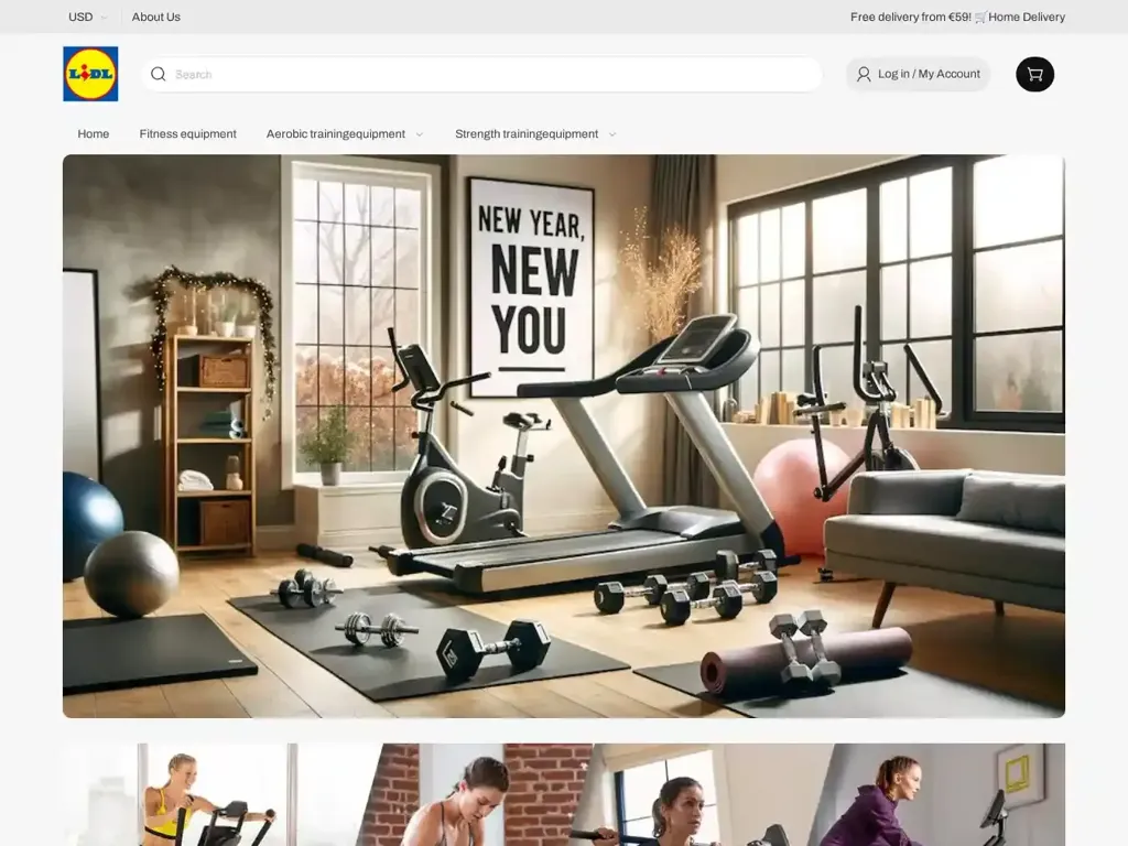 Screenshot of Lidlfitness.com taken on Sunday the 15th of December 2024