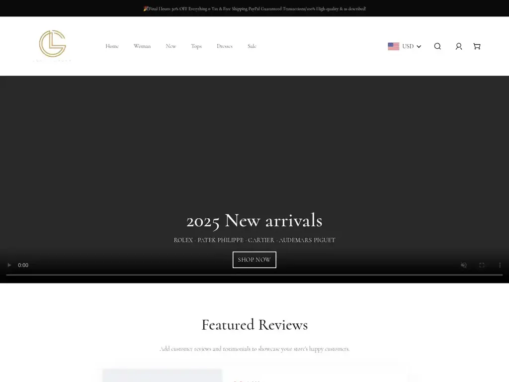 Screenshot of Locylux.shop taken on Sunday the 4th of May 2025