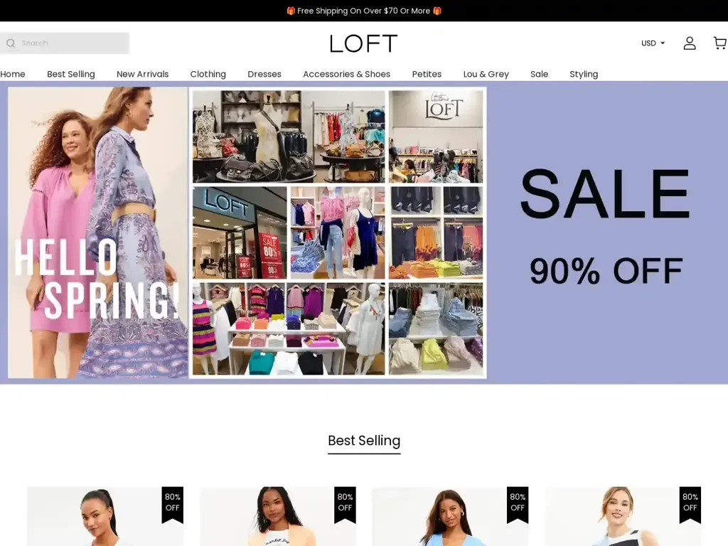 Screenshot of Loftofficial.shop taken on Thursday the 18th of April 2024