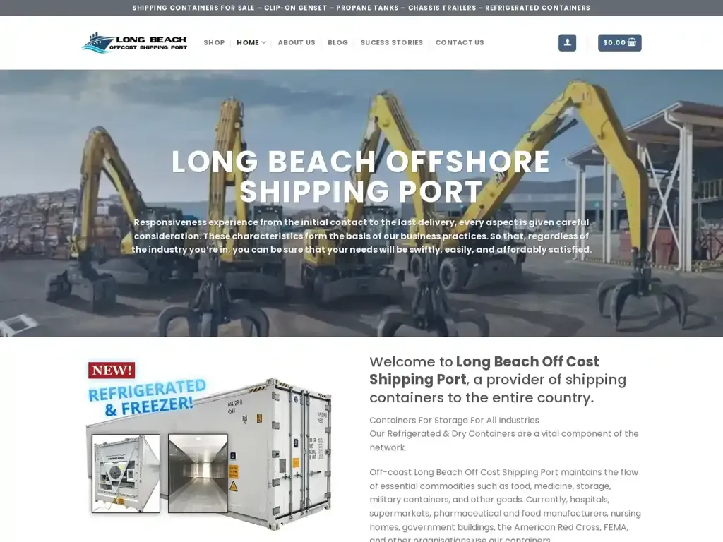 Screenshot of Longbeachoffshoreshippingport.com taken on Friday the 9th of February 2024